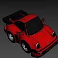 Red Mini Toy Sports Car Model With Racing Design And Black Accents