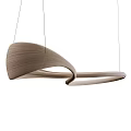 Modern Elegant Wooden Curved Chandelier With Streamlined Design And LED Lighting