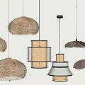 Modern Woven Chandeliers With Rattan And Straw Textured Designs For Home Decor