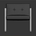 Modern Black Fabric Chair With Metal Frame And Armrests For Living Room