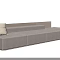 Modern Modular Sectional Sofa With Soft Beige Fabric And Comfortable Cushions 3d model