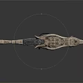 Intricate Mythical Style Decorative Gun With Stone Like Texture And Bone Inspired Carvings