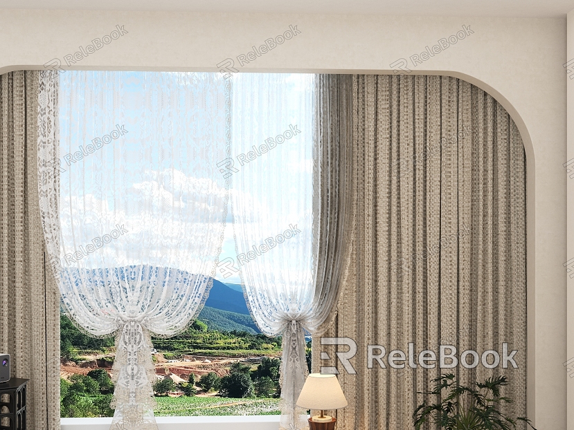 modern curtain gauze curtain model