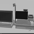 Commercial Business Equipment Including POS System Monitor Keyboard And Receipt Printer
