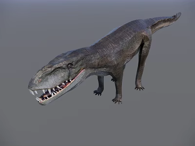 Realistic Reptile Dinosaur Model With Sharp Teeth And Scaled Skin Walking 3d model