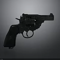 Black Revolver With Textured Grip And Metallic Finish In Still Life