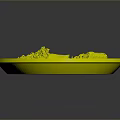 Tasty Rice Broccoli Meat and Bitten Fried Rolls Served on Blue Plate