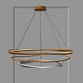 Modern Gold Circular Ring Chandelier With Multi Layer Design And Metallic Shine 3d model
