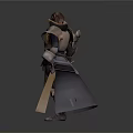 Fantasy Warrior 3D Model With Intricate Armor And Long Cloak