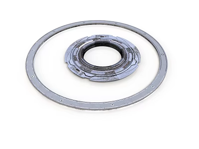 Industrial Metal Mechanical Ring Components With Outer Frame Inner Grooves And Mounting Holes 3d model