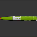Green Military Missile With White Sections Red Warhead And Grid Design