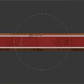 Stylish L Shaped Wooden Top Furniture With Red Base For Dining Area