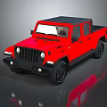 Red Pickup Truck With Black Roof And Sleek Modern Exterior Design