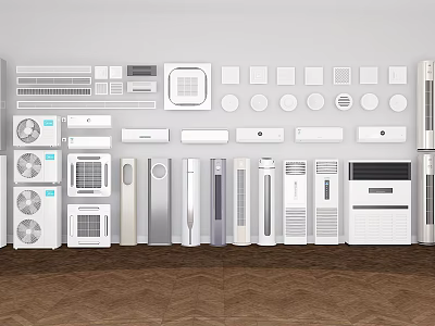 Modern Collection Of Various Air Conditioner Vents With Different Designs And Styles 3d model