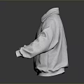 Gray Casual Sweatshirt With Collar Zipper And Long Sleeves Design