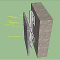 Structural Building Component Design With Concrete Wall And Metal Frame Details