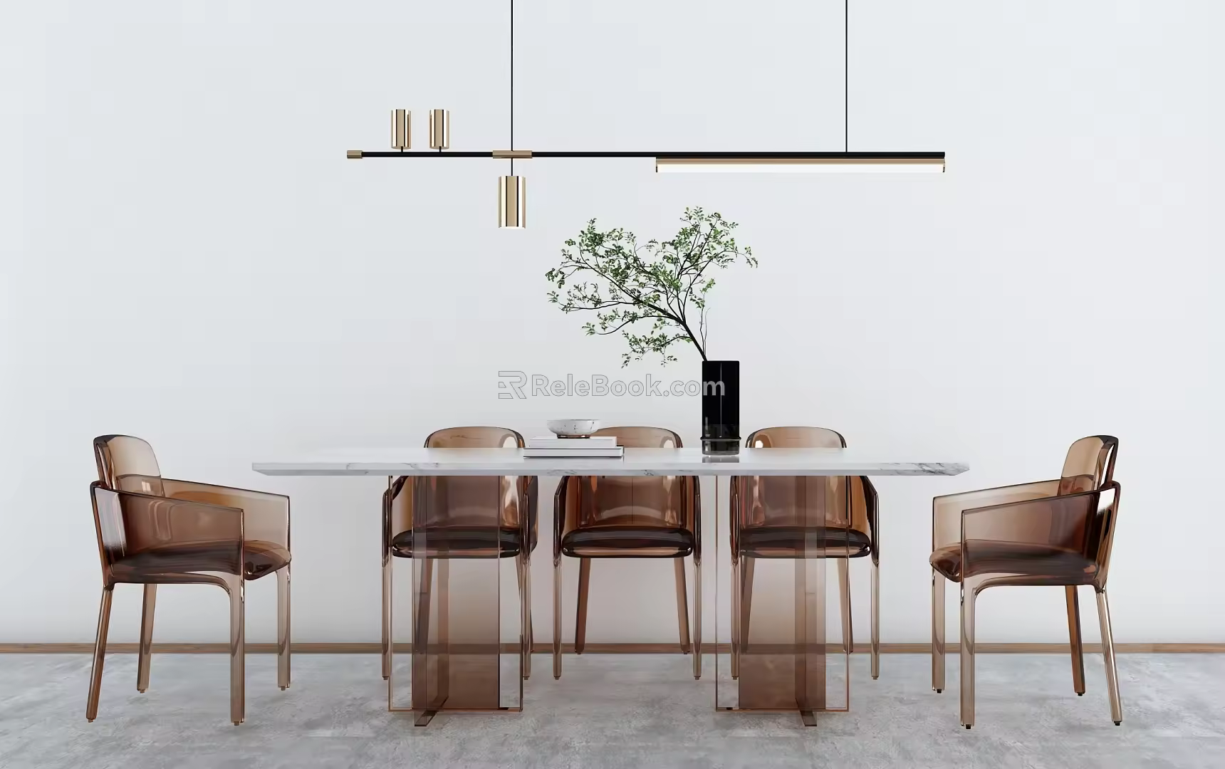 Dining table and chair 3d model