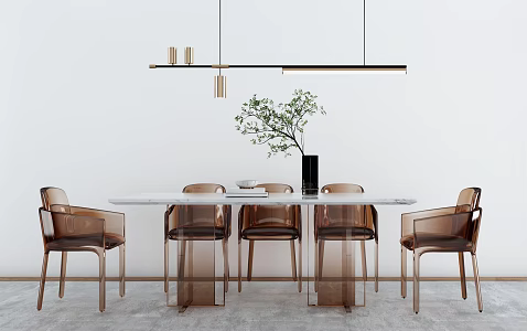 Dining table and chair 3d model