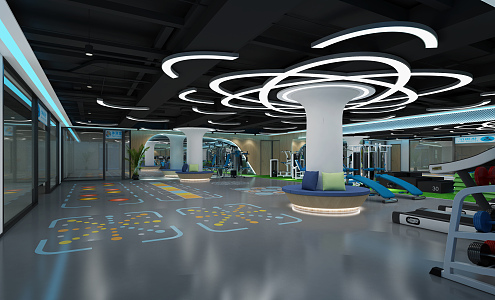 Modern gym private classroom 3d model