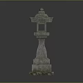 Traditional Stone Lantern Outdoor Garden Furniture With Tiered Structure And Decorative Top