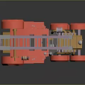 3D Model Of A Retro Red Fire Truck With Ladder