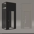 Modern Elevator Designs With Dark Glass And Light Solid Door Structures