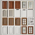 Various Cabinet Door Styles Featuring Wooden White And Glass Panel Designs