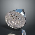 Silver Engraved Ring Fashion Accessory For Men Women With Intricate Pattern And Polished Finish