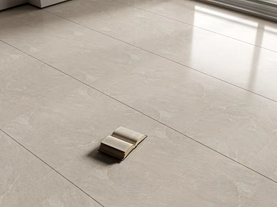 Light Colored Tile Floor With Open Book And Natural Light 3d model