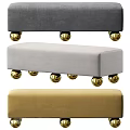 Upholstered Lounge Chairs in Gray Light Gray and Yellow with Gold Ball Legs