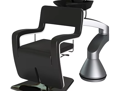 Modern Medical Equipment Chair With Black Upholstery And Silver Support Structure 3d model