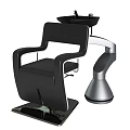 Modern Medical Equipment Chair With Black Upholstery And Silver Support Structure