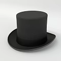 Black Top Hat With Classic Design And Black Ribbon Band For Formal Occasions