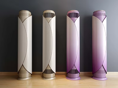 Modern Tower Air Conditioner Fans With Stylish Curved Design And Multiple Colors 3d model
