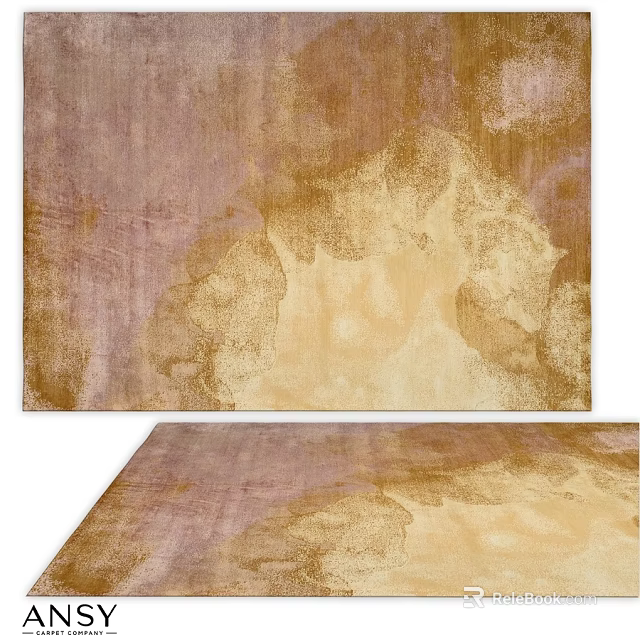 Square Rug With Brown And Beige Abstract Pattern Textured Artistic Design 3d model 
