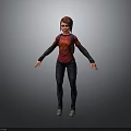 Child Wearing Red Shirt Black Long Sleeves Blue Pants And Backpack Standing