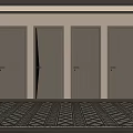 Four Light Brown Wooden Hinged Doors With Herringbone Pattern In Modern Interior 3d model
