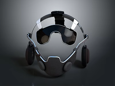 Modern Ergonomic Electronic Device With Goggles Earmuffs And Protective Mask Design 3d model