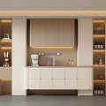 Modern Cream Style Sideboard Cabinet Wine Cabinet Sideboard Tea Cabinet Sideboard Custom Sideboard End View Cabinet Sideboard Wine Bottle Ornaments 3d model