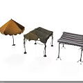 Outdoor Canopies Featuring Orange Umbrella Green Tent And Striped Canopy Designs
