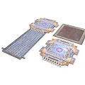Electronic Circuit Components Featuring Square Chips Complex Patterns Metal Grid And Textured Plate
