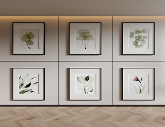 Modern Plant Painting Decorative Hanging Painting 3d model