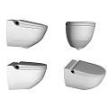 Contemporary White Toilet Design With Sleek Structure And Multiple Angles 3d model