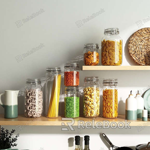 Modern Glass Jar Kitchen Glass Sealed Storage Jar model