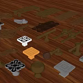 Brass Handles With Various Traditional Patterns And Geometric Shapes On Wooden Surface