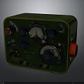 Vintage Green Electronic Device With Multiple Control Panel Knobs And Gauges 3d model