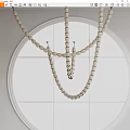 White Beaded Chandelier Design For Modern Interior Lighting Decor 3d model