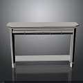 White Console Table With Three Drawers And Lower Shelf Simple Design