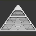 Natural Scenic View Reflected in Pyramid Shaped Glass Structure With Metal Frame