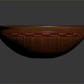 Hand Carved Decorative Bowl With Red And Yellow Geometric Patterns Design